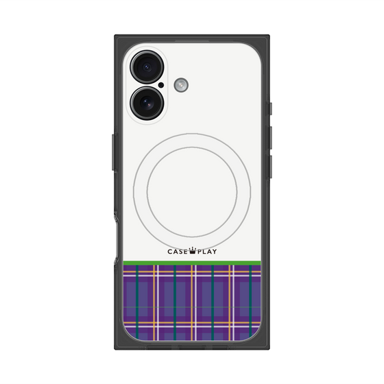 Premium Square Case with MagSafe［ CASEPLAY Tartan Check - Purple ］