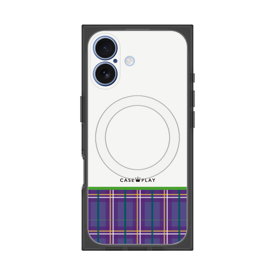 Premium Square Case with MagSafe［ CASEPLAY Tartan Check - Purple ］