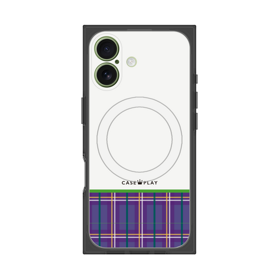Premium Square Case with MagSafe［ CASEPLAY Tartan Check - Purple ］