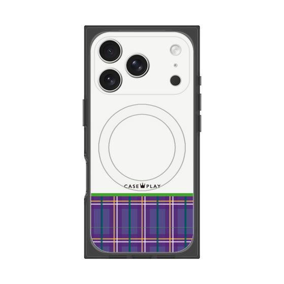 Premium Square Case with MagSafe［ CASEPLAY Tartan Check - Purple ］