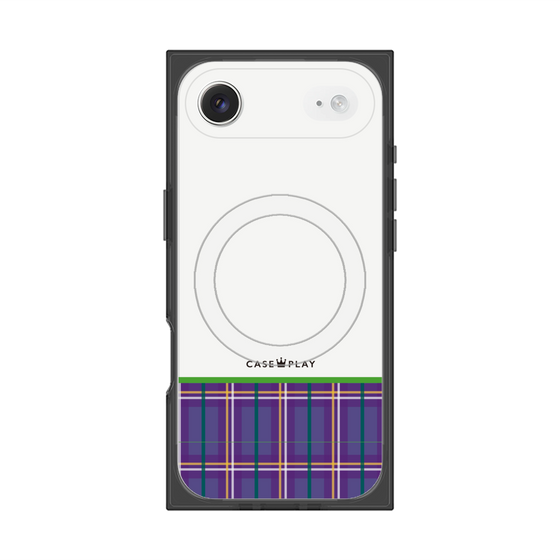 Premium Square Case with MagSafe［ CASEPLAY Tartan Check - Purple ］
