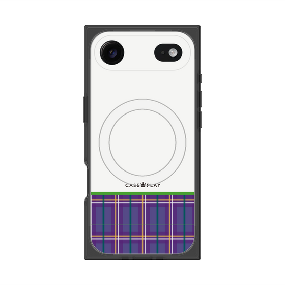 Premium Square Case with MagSafe［ CASEPLAY Tartan Check - Purple ］