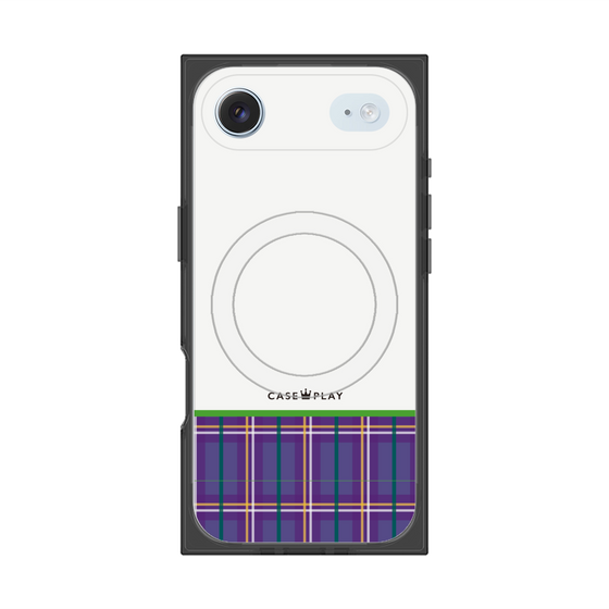 Premium Square Case with MagSafe［ CASEPLAY Tartan Check - Purple ］