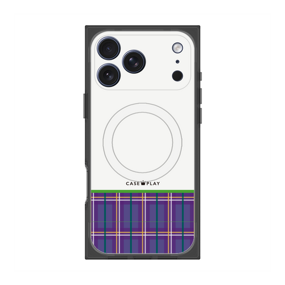 Premium Square Case with MagSafe［ CASEPLAY Tartan Check - Purple ］