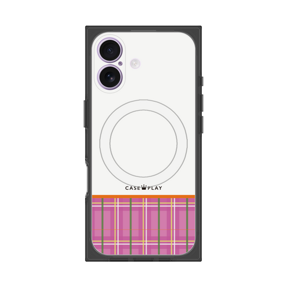 Premium Square Case with MagSafe［ CASEPLAY Tartan Check - Pink ］