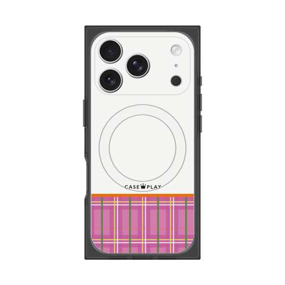 Premium Square Case with MagSafe［ CASEPLAY Tartan Check - Pink ］