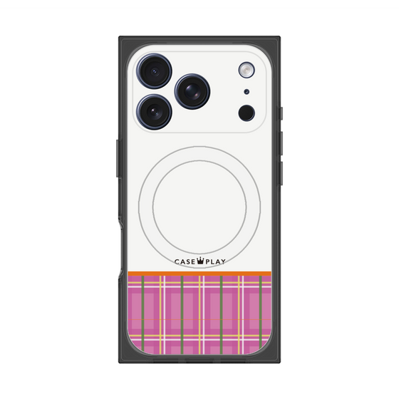 Premium Square Case with MagSafe［ CASEPLAY Tartan Check - Pink ］