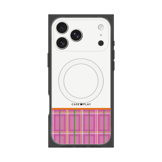Premium Square Case with MagSafe［ CASEPLAY Tartan Check - Pink ］
