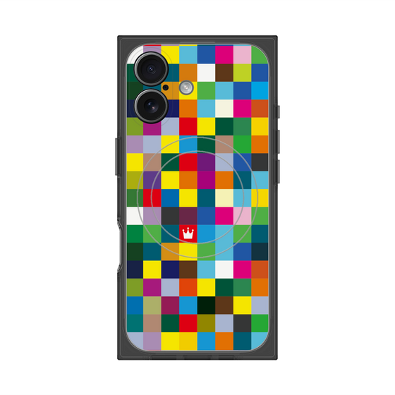 Premium Square Case with MagSafe［ CASEPLAY Rainbow Check ］