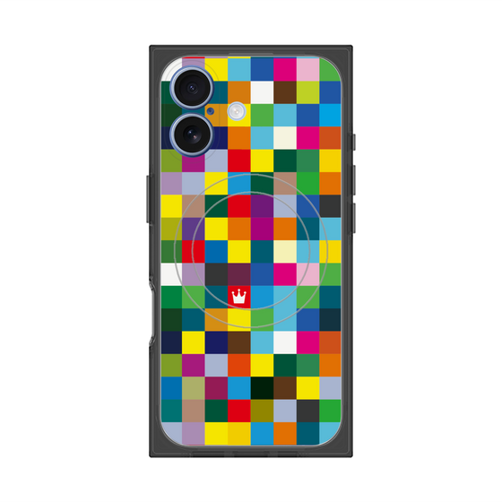 Premium Square Case with MagSafe［ CASEPLAY Rainbow Check ］