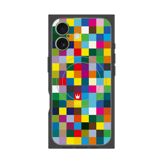Premium Square Case with MagSafe［ CASEPLAY Rainbow Check ］