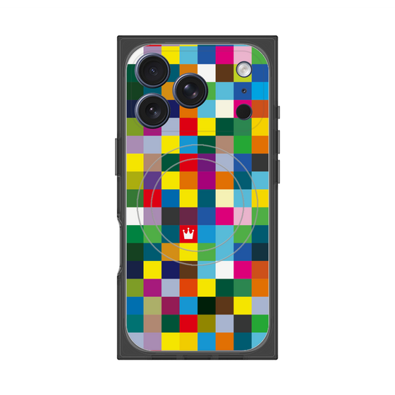 Premium Square Case with MagSafe［ CASEPLAY Rainbow Check ］