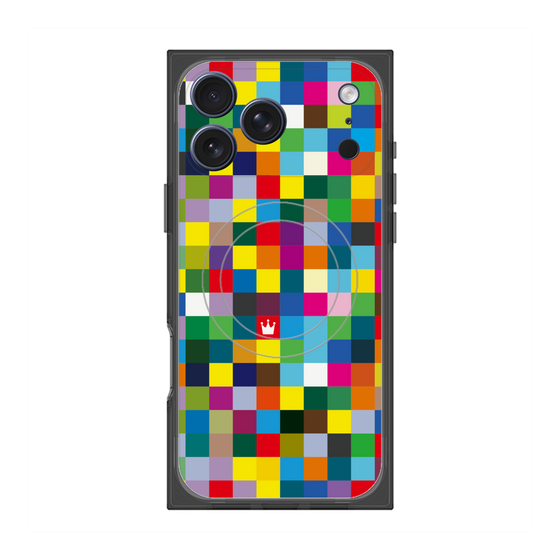 Premium Square Case with MagSafe［ CASEPLAY Rainbow Check ］