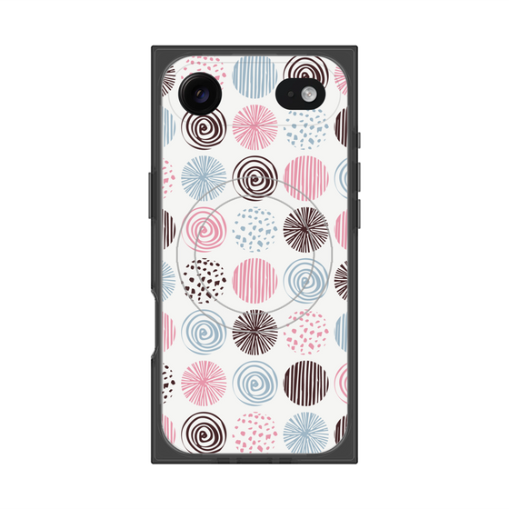 Premium Square Case with MagSafe［ Nordic Circle - Pink ］