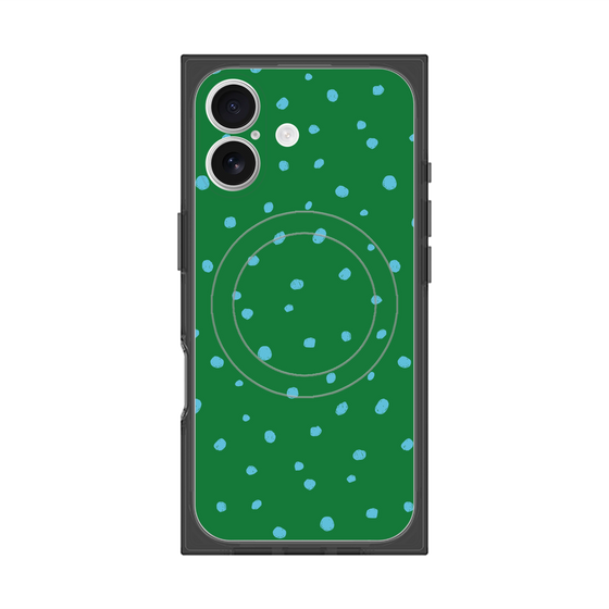 Premium Square Case with MagSafe［ Drawing Dot - Green ］
