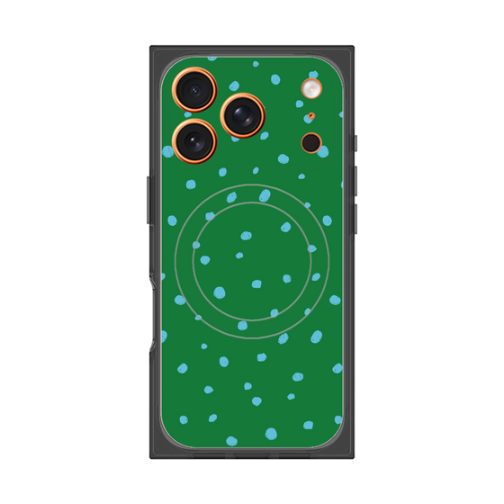 Premium Square Case with MagSafe［ Drawing Dot - Green ］