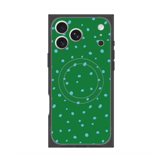 Premium Square Case with MagSafe［ Drawing Dot - Green ］