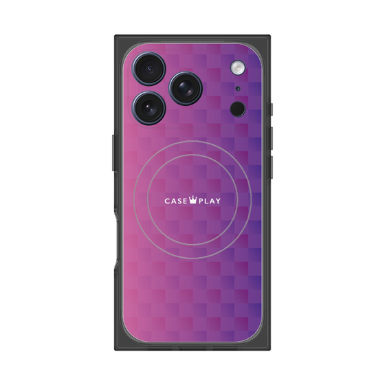 Premium Square Case with MagSafe［ CASEPLAY Check - Purple ］