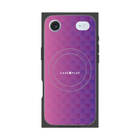 Premium Square Case with MagSafe［ CASEPLAY Check - Purple ］