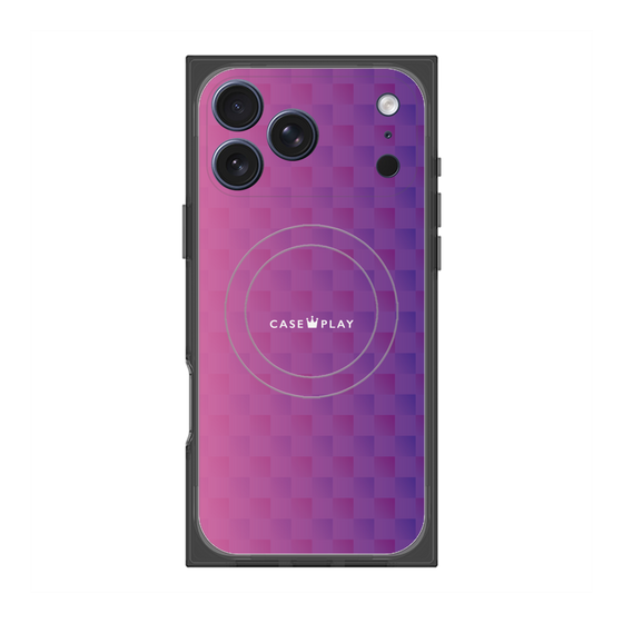 Premium Square Case with MagSafe［ CASEPLAY Check - Purple ］