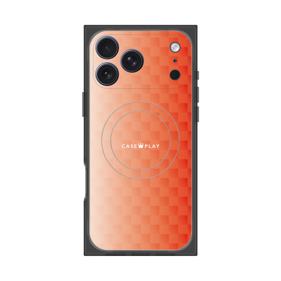 Premium Square Case with MagSafe［ CASEPLAY Check - Orange ］