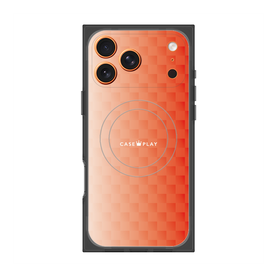 Premium Square Case with MagSafe［ CASEPLAY Check - Orange ］