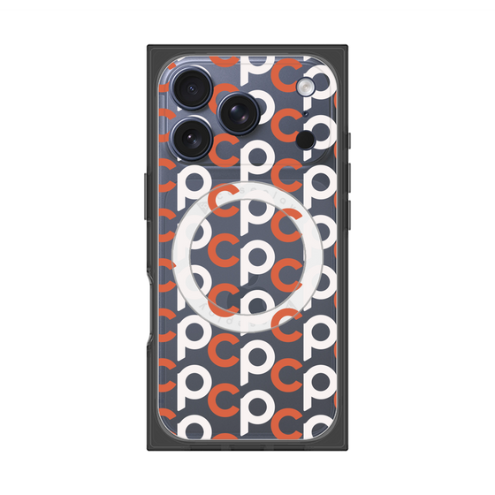 Premium Square Case with MagSafe［ Original - CASEPLAY Initial All-over Pattern - Orange ］
