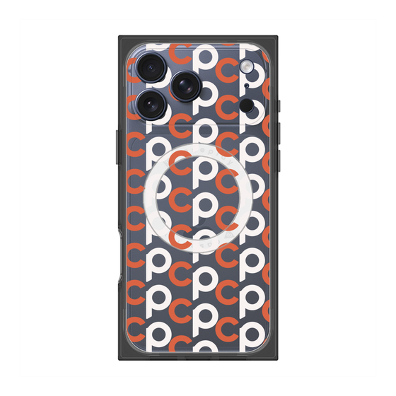 Premium Square Case with MagSafe［ Original - CASEPLAY Initial All-over Pattern - Orange ］
