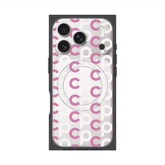 Premium Square Case with MagSafe［ Original - CASEPLAY Initial All-over Pattern - Pink ］