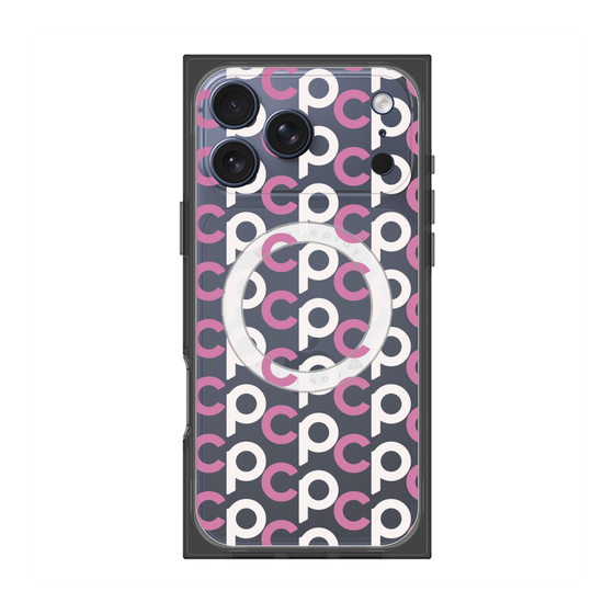 Premium Square Case with MagSafe［ Original - CASEPLAY Initial All-over Pattern - Pink ］