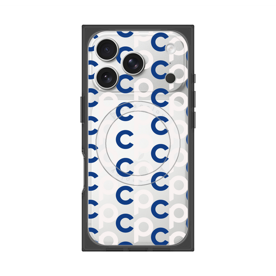 Premium Square Case with MagSafe［ Original - CASEPLAY Initial All-over Pattern - Navy ］