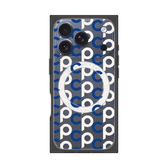 Premium Square Case with MagSafe［ Original - CASEPLAY Initial All-over Pattern - Navy ］