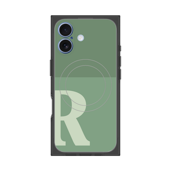 Premium Square Case with MagSafe［ Original - initial two tone - R green ］