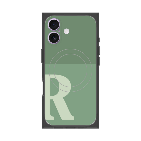 Premium Square Case with MagSafe［ Original - initial two tone - R green ］