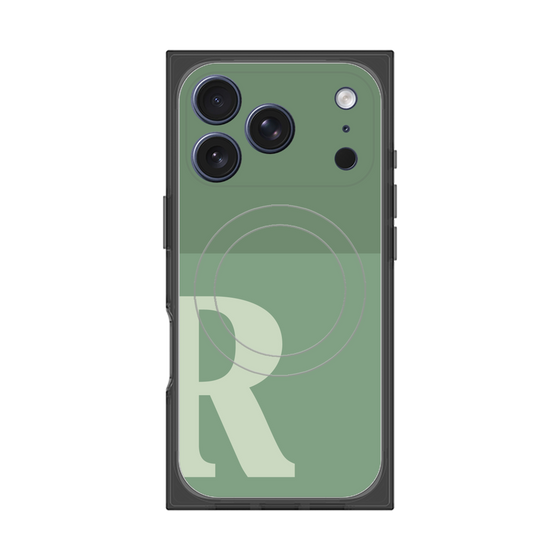Premium Square Case with MagSafe［ Original - initial two tone - R green ］