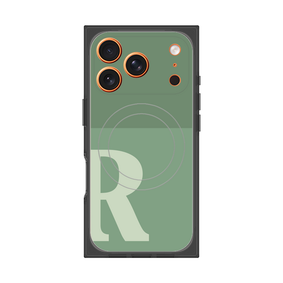 Premium Square Case with MagSafe［ Original - initial two tone - R green ］