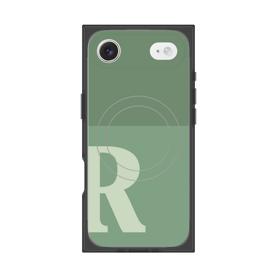 Premium Square Case with MagSafe［ Original - initial two tone - R green ］