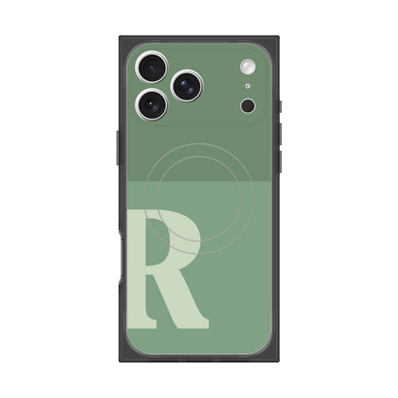 Premium Square Case with MagSafe［ Original - initial two tone - R green ］