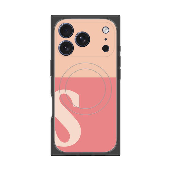 Premium Square Case with MagSafe［ Original - initial two tone - S pink ］