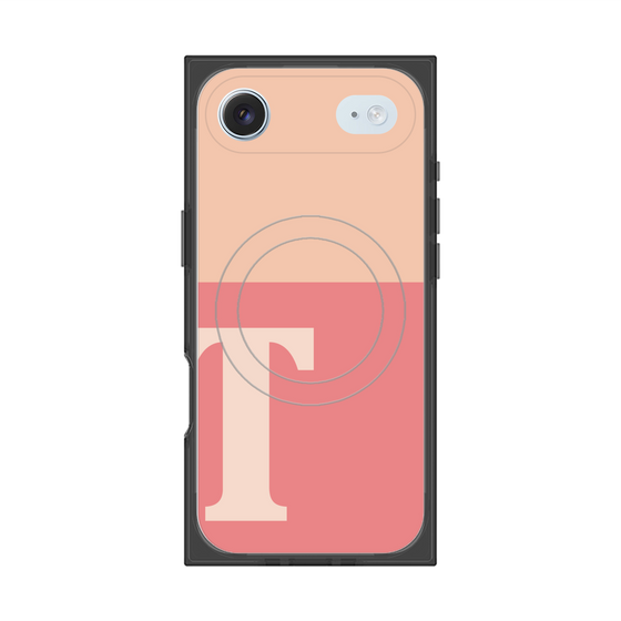 Premium Square Case with MagSafe［ Original - initial two tone - T pink ］