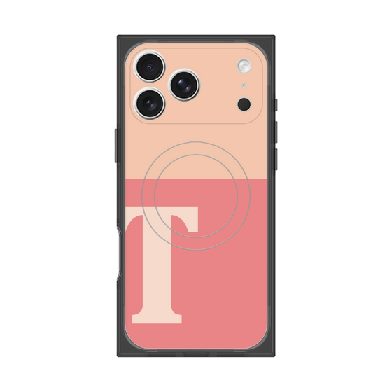 Premium Square Case with MagSafe［ Original - initial two tone - T pink ］