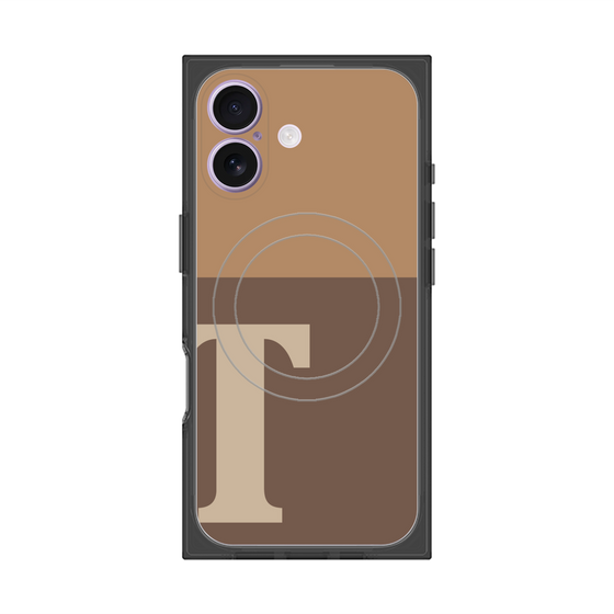 Premium Square Case with MagSafe［ Original - initial two tone - T brown ］