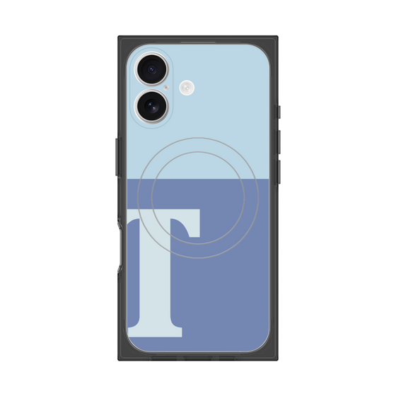 Premium Square Case with MagSafe［ Original - initial two tone - T blue ］