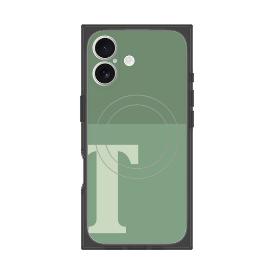Premium Square Case with MagSafe［ Original - initial two tone - T green ］