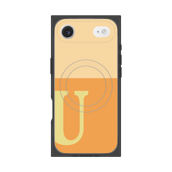 Premium Square Case with MagSafe［ Original - initial two tone - U orange ］