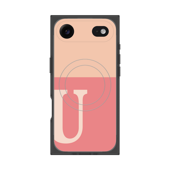 Premium Square Case with MagSafe［ Original - initial two tone - U pink ］