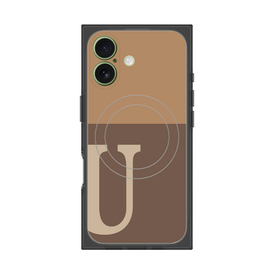 Premium Square Case with MagSafe［ Original - initial two tone - U brown ］