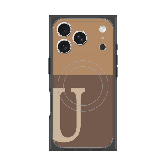 Premium Square Case with MagSafe［ Original - initial two tone - U brown ］
