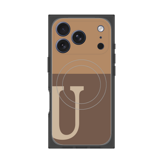 Premium Square Case with MagSafe［ Original - initial two tone - U brown ］