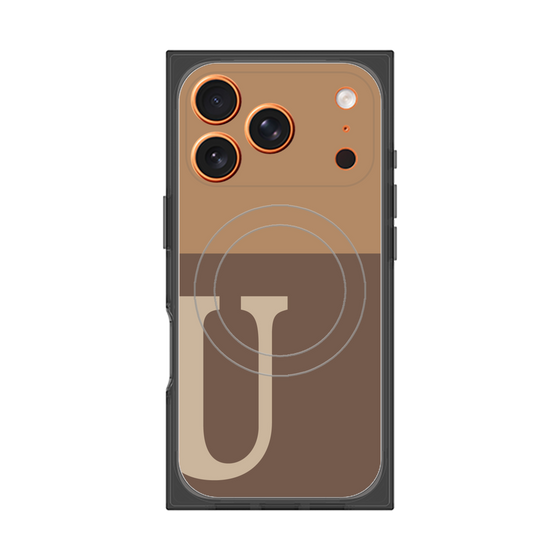 Premium Square Case with MagSafe［ Original - initial two tone - U brown ］